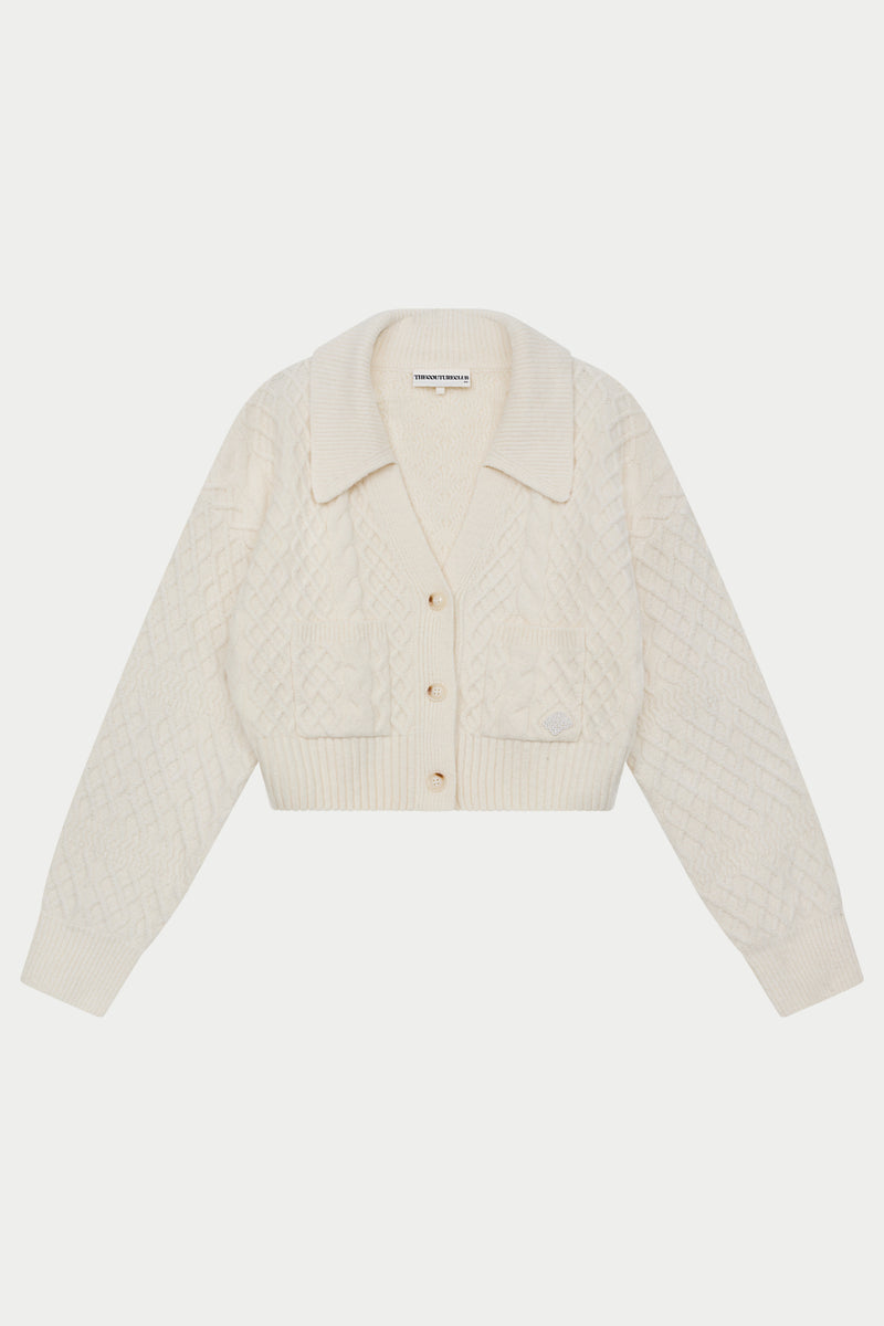 ハーベスティ CABLE KNIT CARDIGAN OFF WHITE ハーベスティ CABLE KNIT CARDIGAN OFF WHITE CABLE KNIT