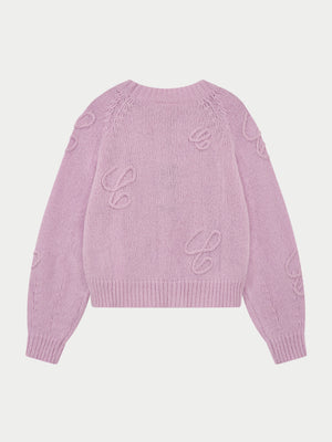 SCRIPT APPLIQUE OVERSIZED JUMPER - PINK