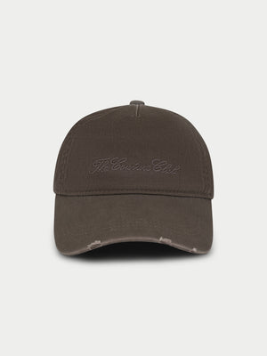 WASHED SCRIPT CAP - BROWN