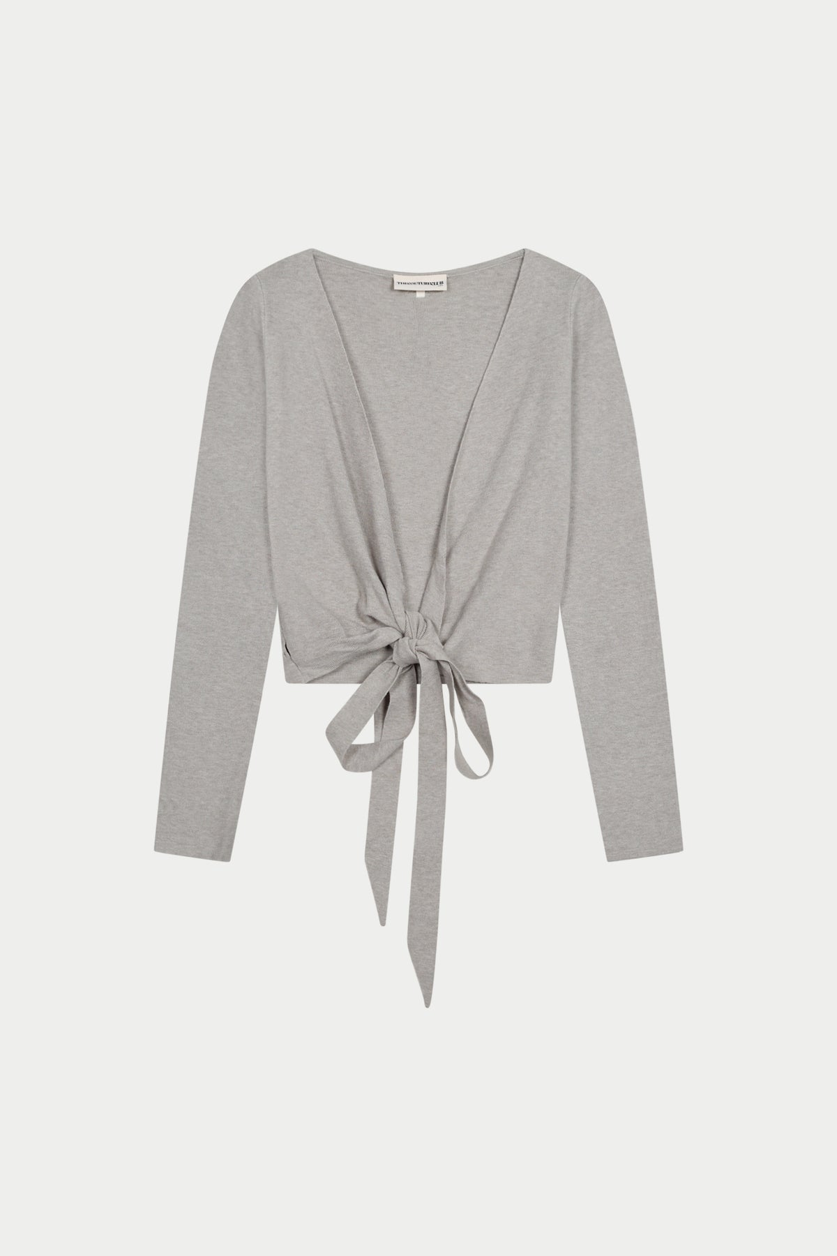 WRAP AROUND KNIT CARDIGAN - GREY MARL