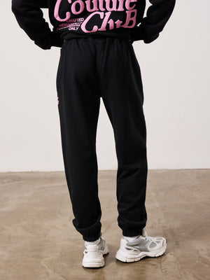 MULTI FONT MEMBERS ONLY JOGGERS - BLACK