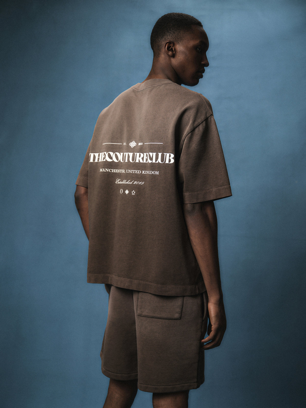 SPRAY WASH COPYRIGHT MULTI GRAPHIC T-SHIRT - BROWN