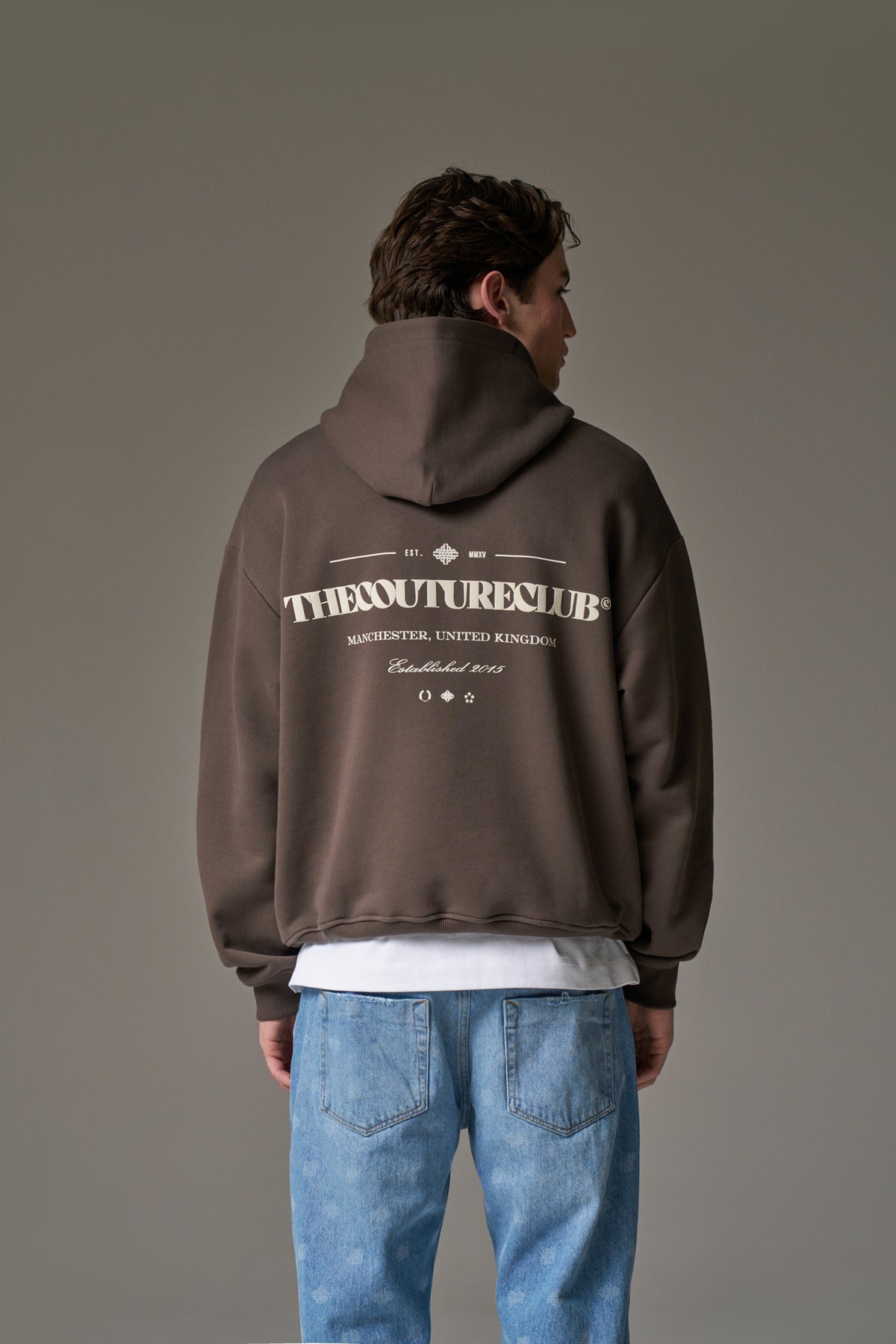 COPYRIGHT MULTI GRAPHIC HOODIE - BROWN