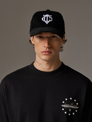 MONOGRAM CORD CAP - BLACK