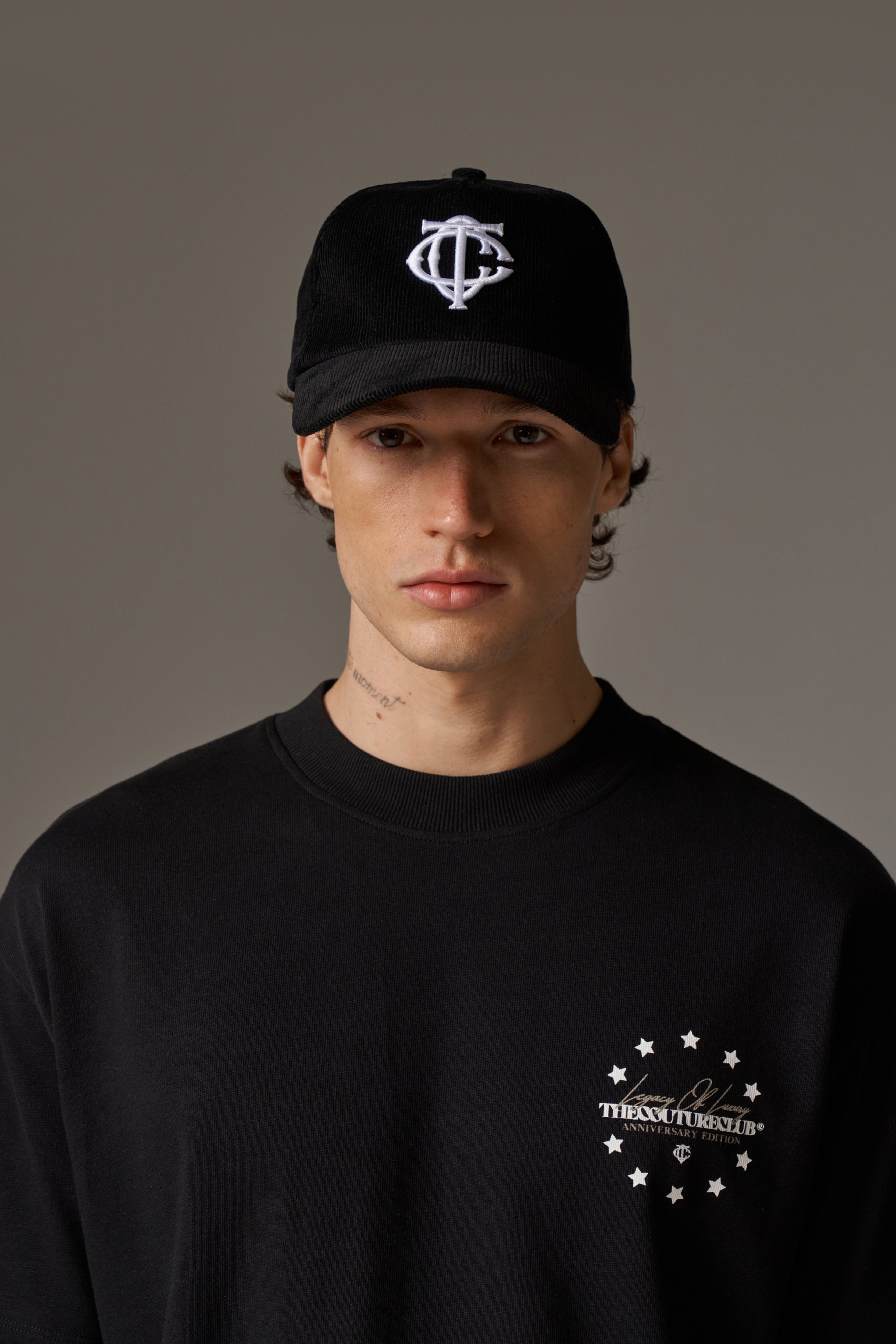 MONOGRAM CORD CAP - BLACK