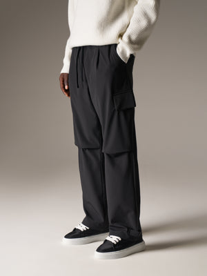 TECHNICAL WIDE LEG TROUSERS - BLACK