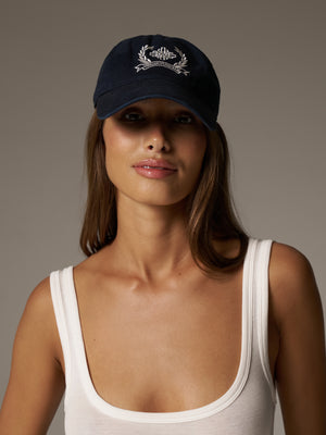 EMBROIDERY CREST CAP - NAVY