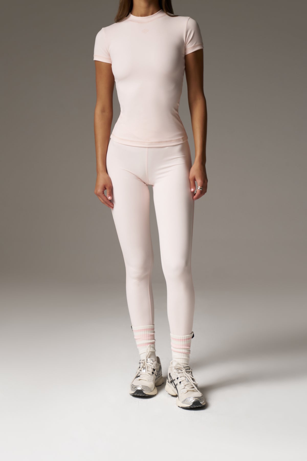 SCULPTING STRETCH CROSSOVER WAISTBAND LEGGINGS - PINK