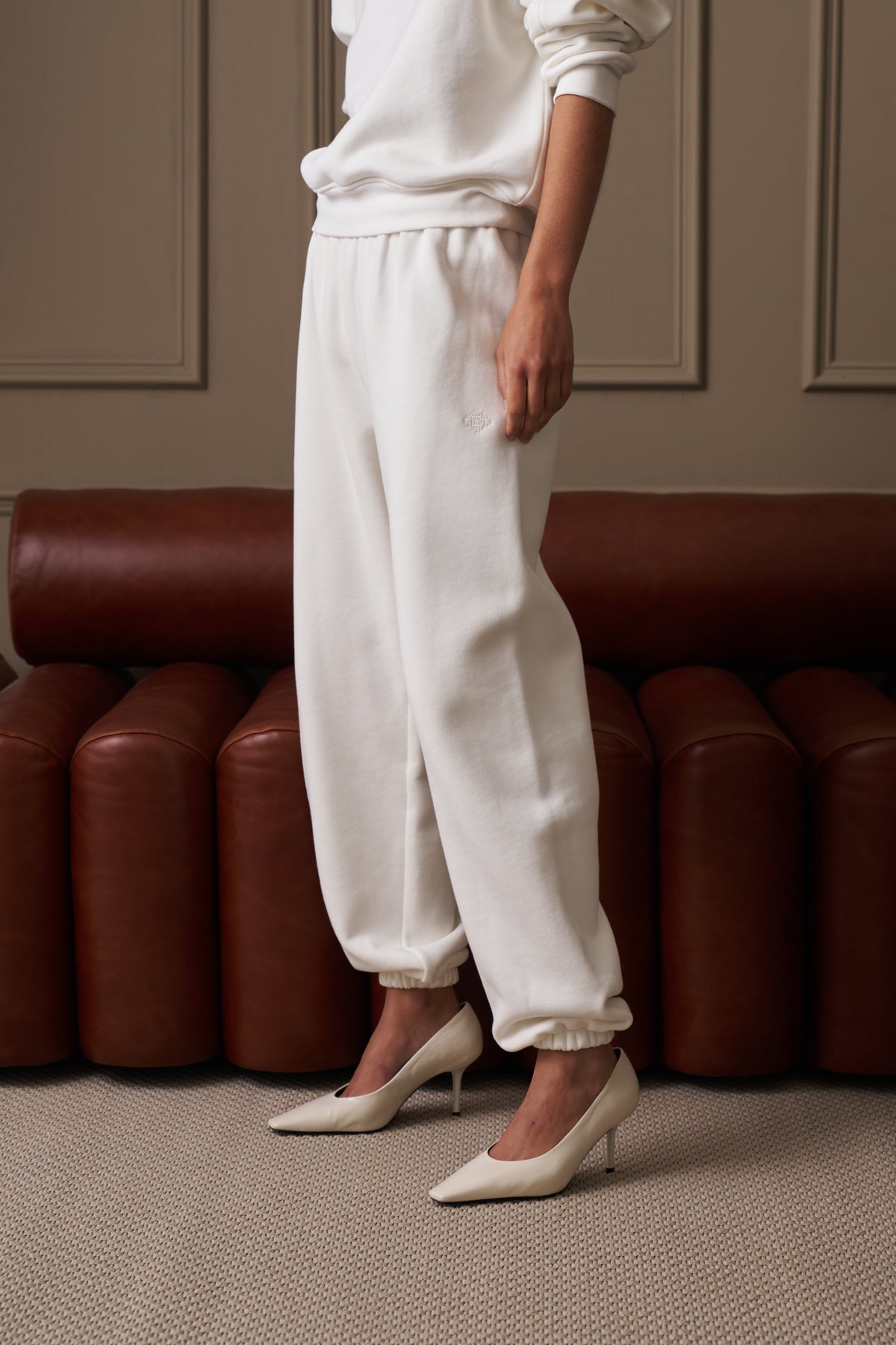 RELAXED CUFFED JOGGERS - OFF WHITE