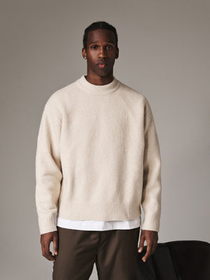 COPYRIGHT BRUSHED KNIT JUMPER - OFF WHITE