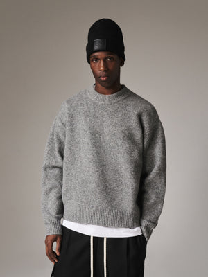 COPYRIGHT BRUSHED KNIT JUMPER - GREY MARL