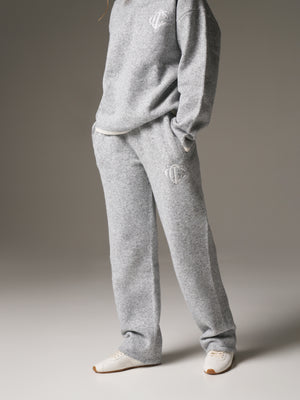 MONOGRAM KNITTED JOGGERS - GREY