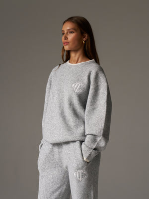 MONOGRAM KNITTED CREW - GREY