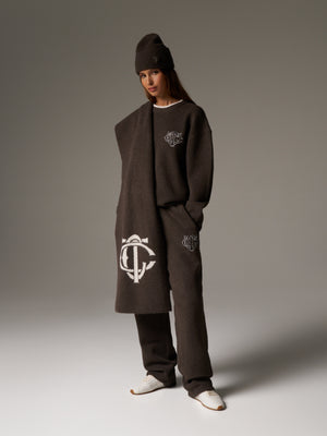 MONOGRAM SCARF - BROWN