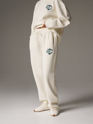 MONOGRAM KNITTED JOGGERS - OFF WHITE