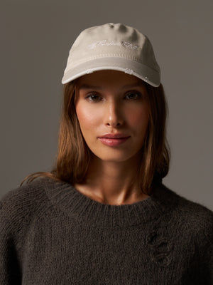 WASHED SCRIPT CAP - BONE