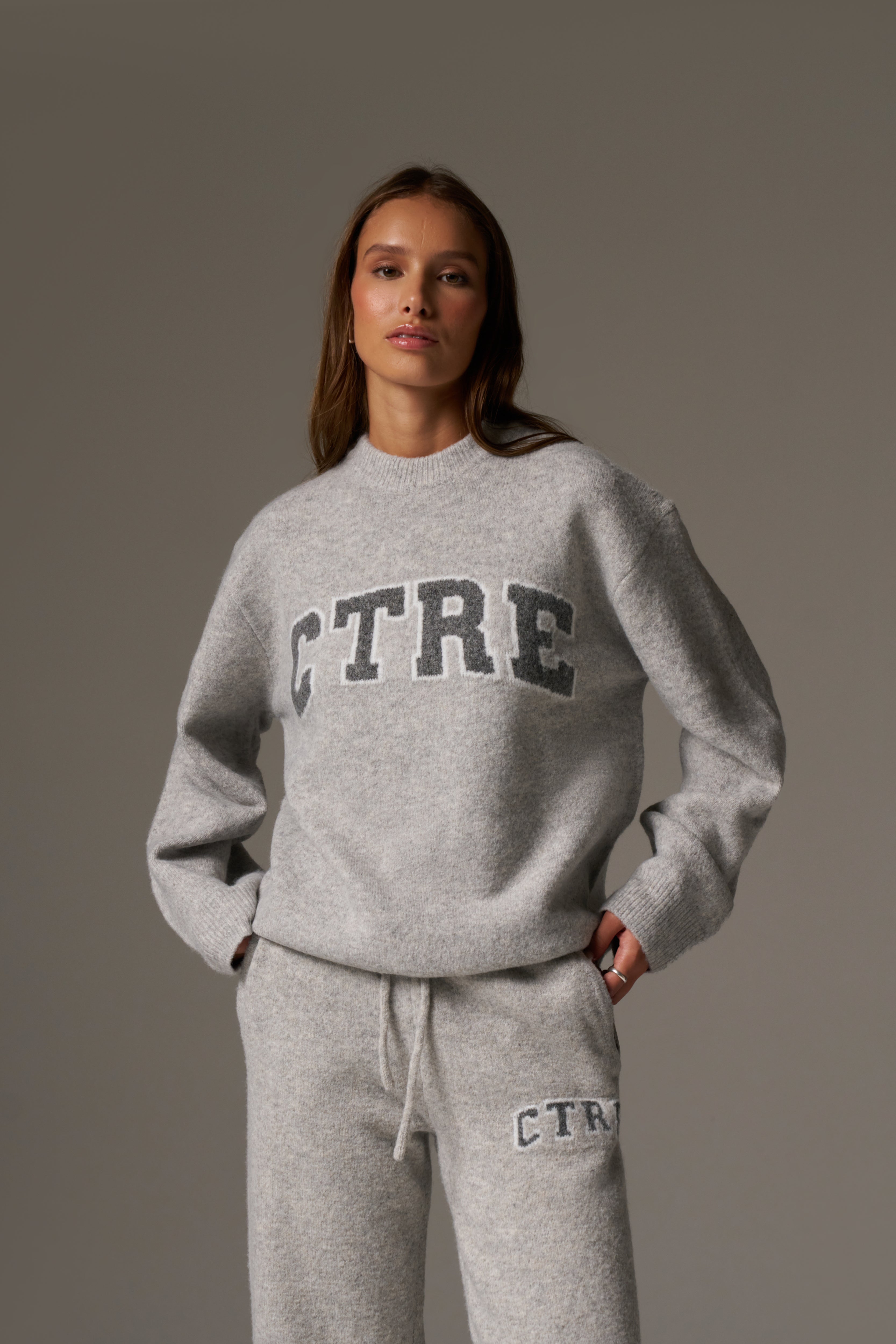 CTRE KNITTED SWEATSHIRT - GREY MARL