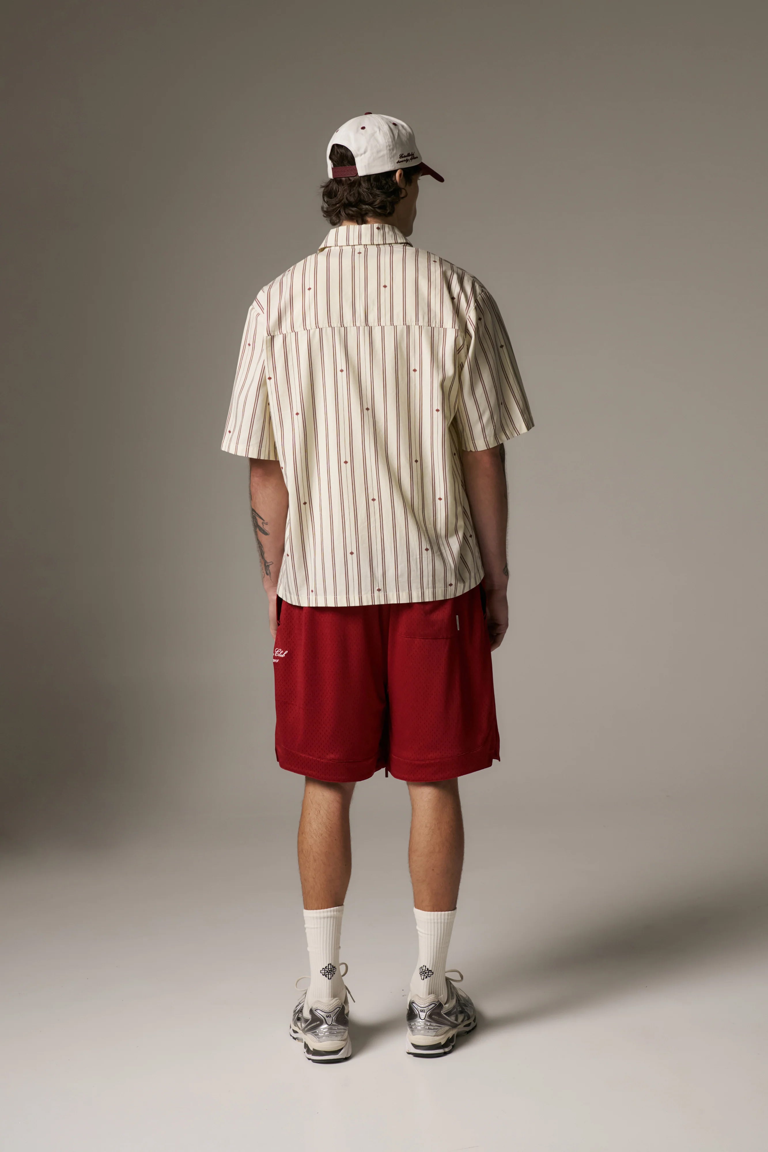 EMBLEM STRIPE SHIRT - STONE