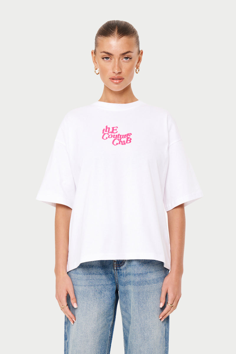 NEON PRINT RELAXED T-SHIRT - WHITE