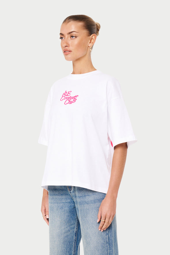 NEON PRINT RELAXED T-SHIRT - WHITE