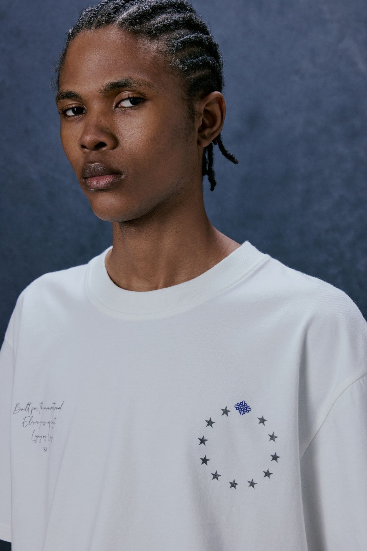 Men's Legacy Graphic T-Shirt in White – close-up of the chest graphic