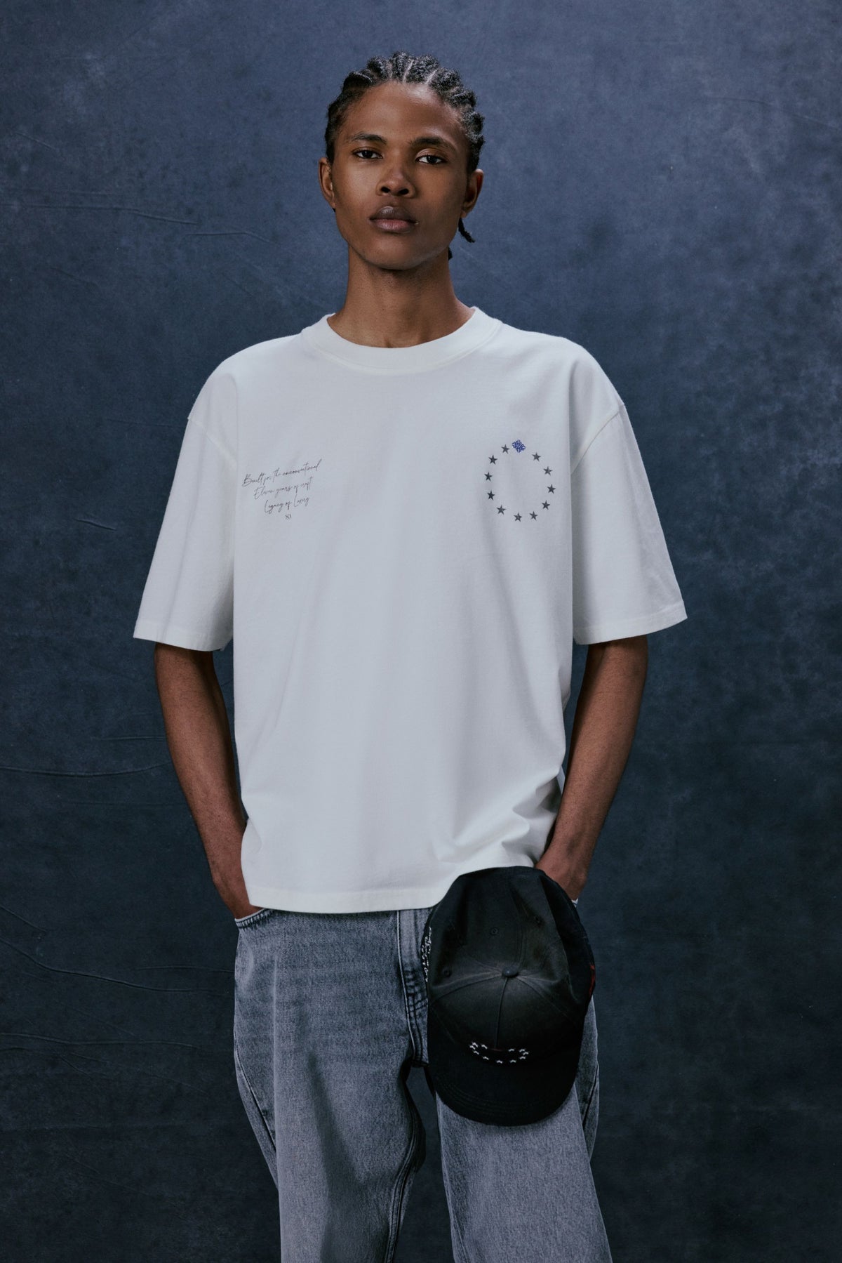 Men's Legacy Graphic T-Shirt in White – model front view