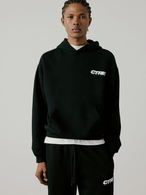 RETRO SPORT CTRE GRAPHIC HOODIE - BLACK