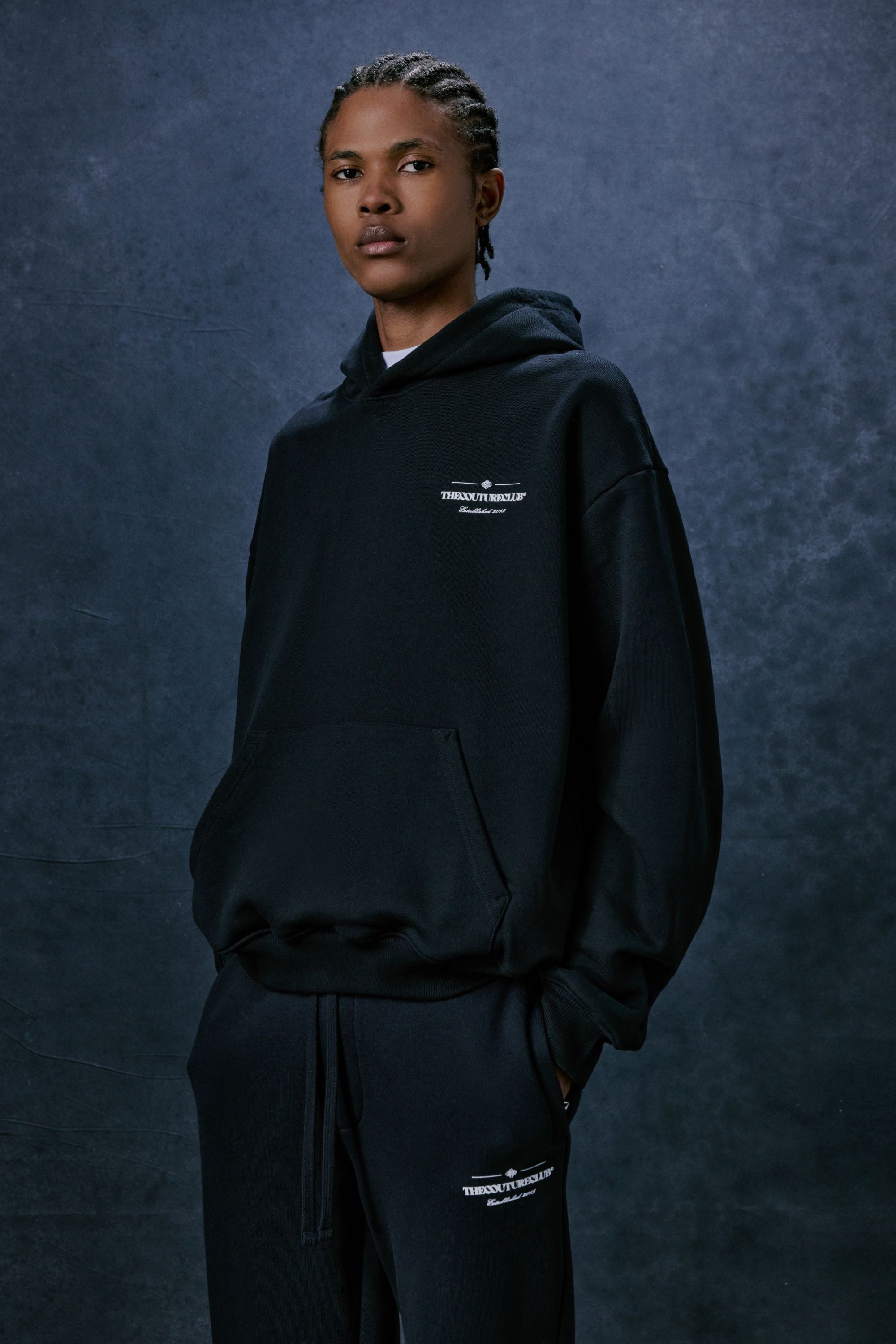 COPYRIGHT MULTI GRAPHIC HOODIE - BLACK