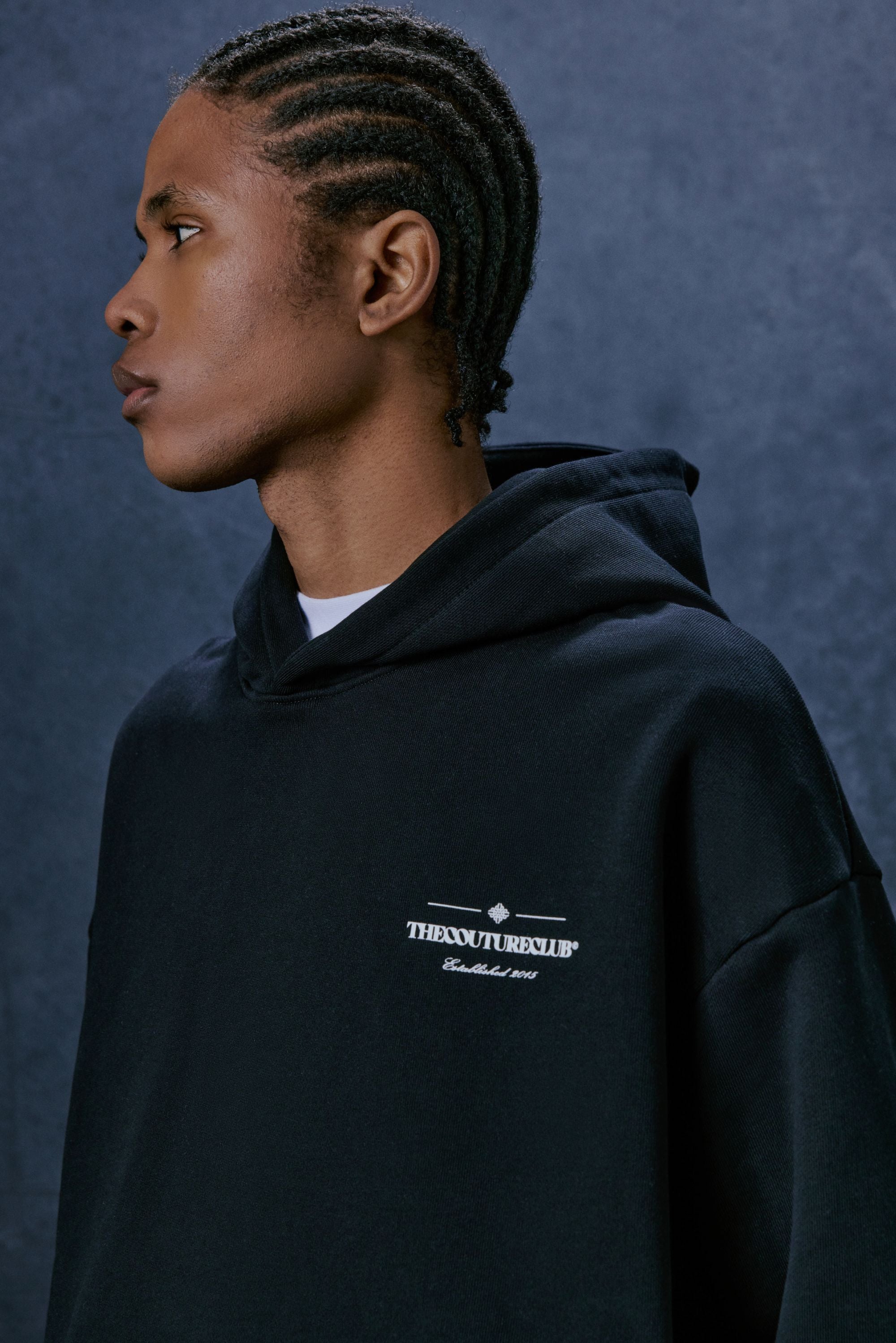 COPYRIGHT MULTI GRAPHIC HOODIE - BLACK