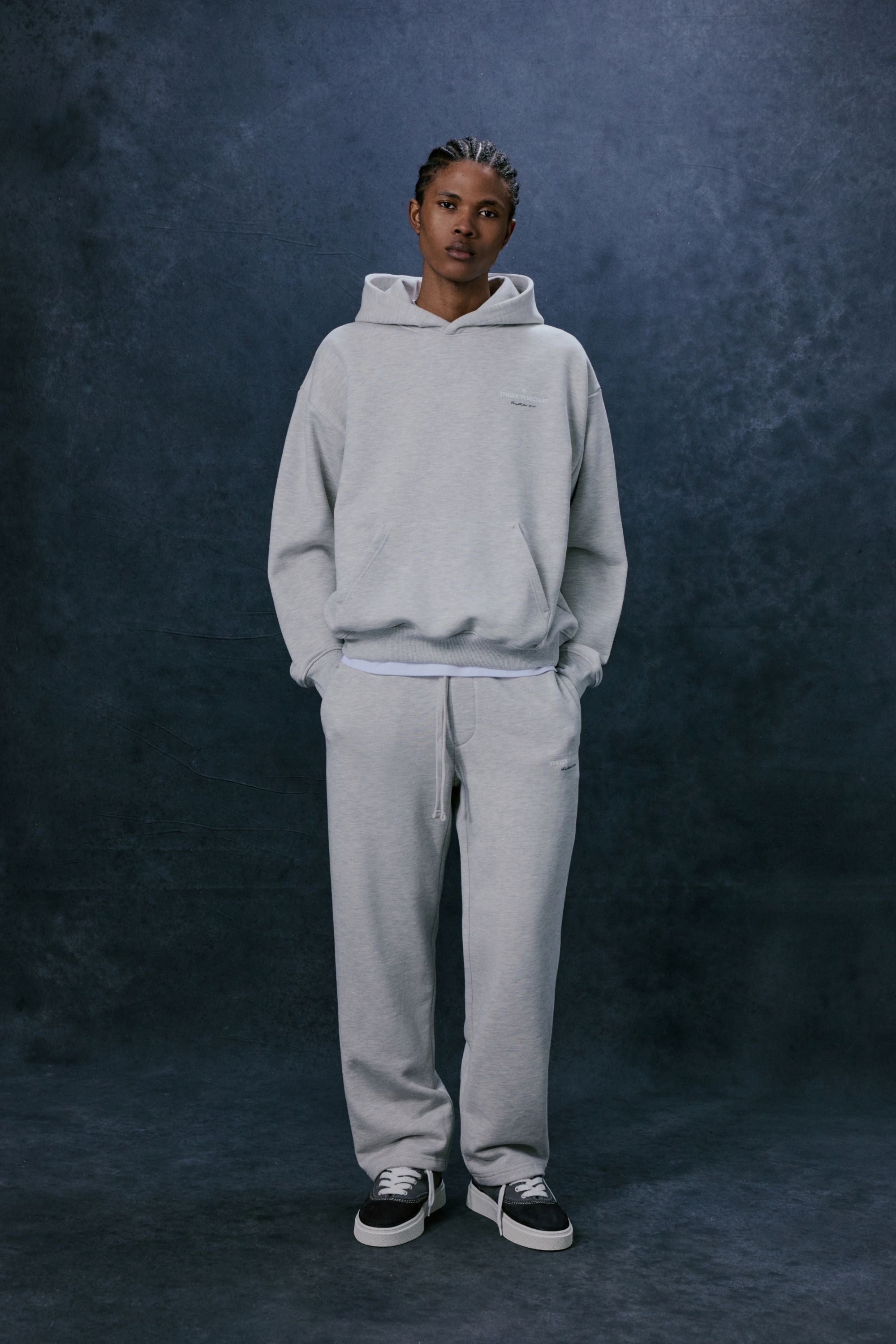 COPYRIGHT MULTI GRAPHIC HOODIE - GREY MARL