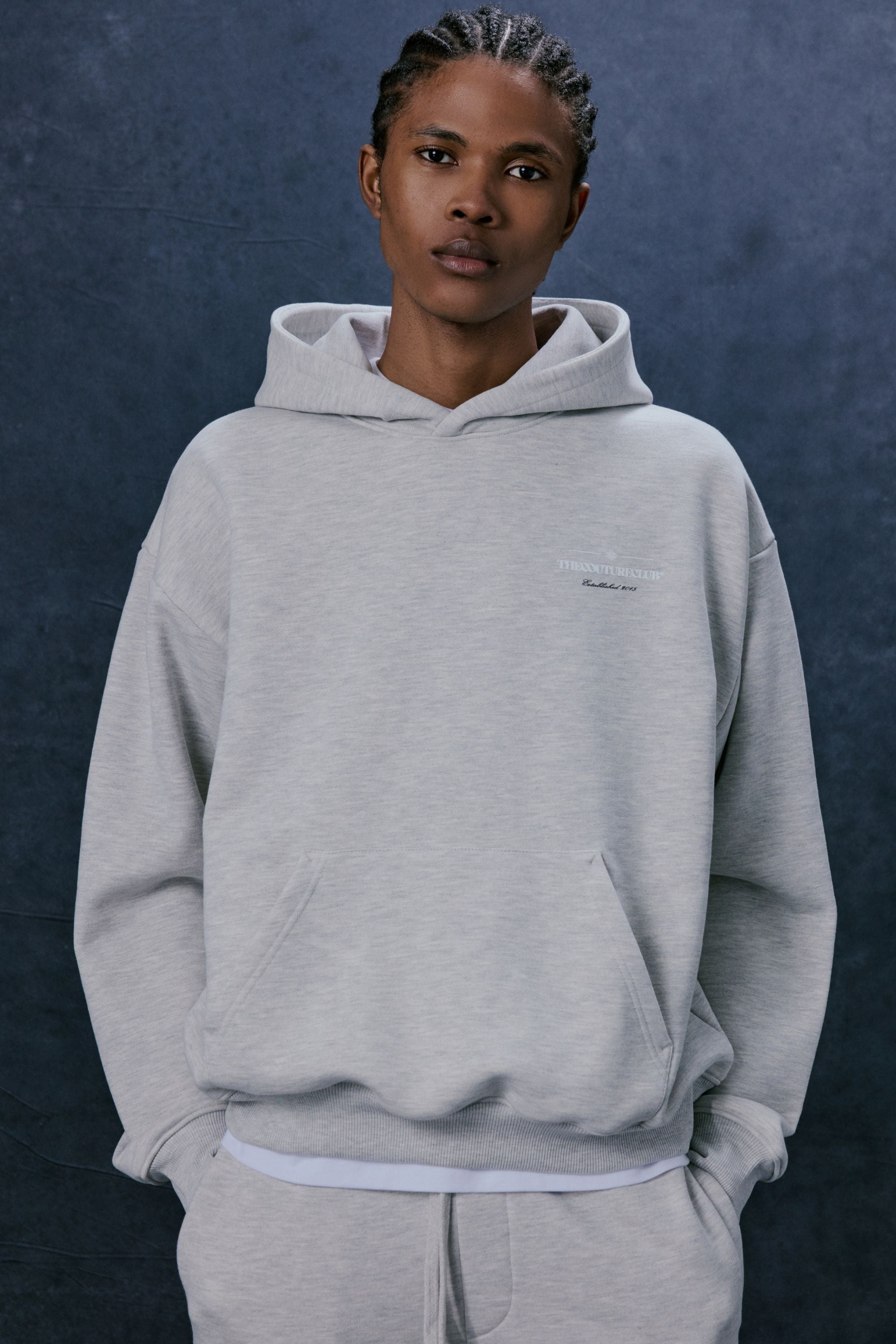 COPYRIGHT MULTI GRAPHIC HOODIE - GREY MARL