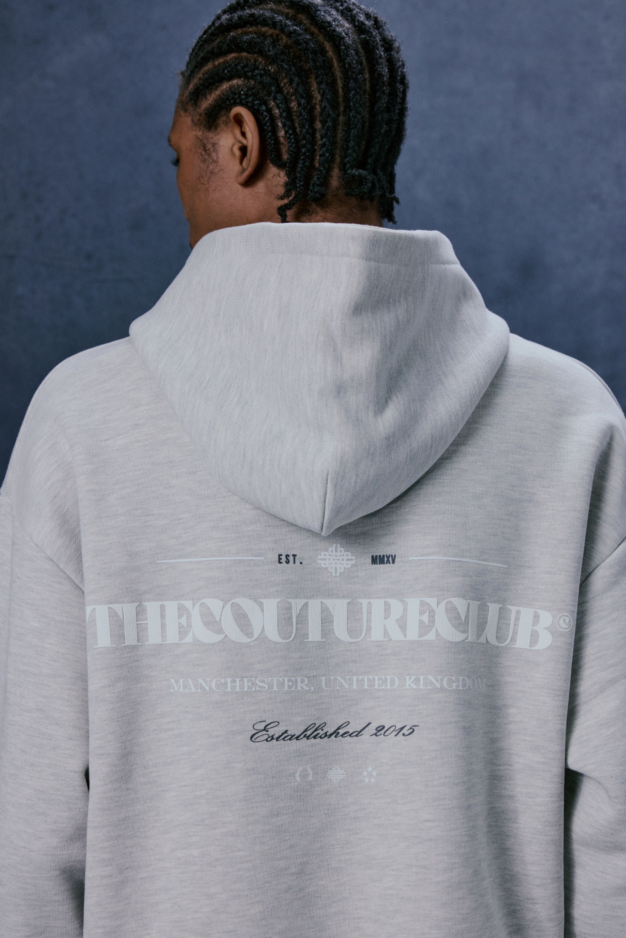 COPYRIGHT MULTI GRAPHIC HOODIE - GREY MARL