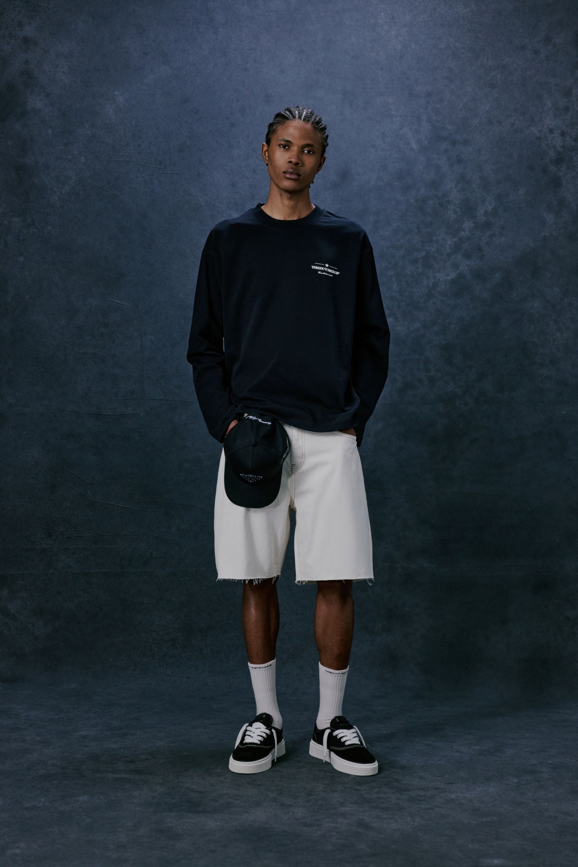 DENIM RAW EDGE SHORTS - ECRU