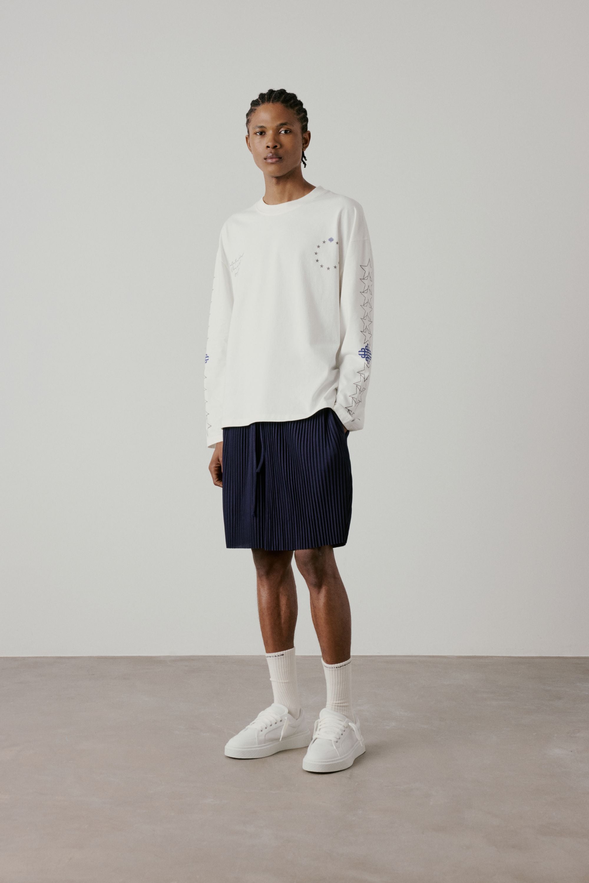 PLISSE SHORTS - NAVY