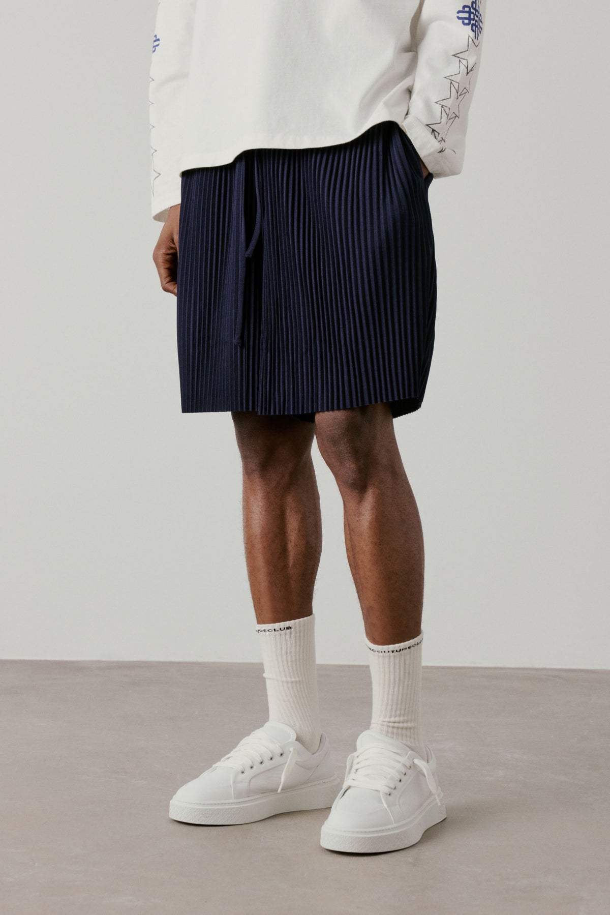 PLISSE SHORTS - NAVY