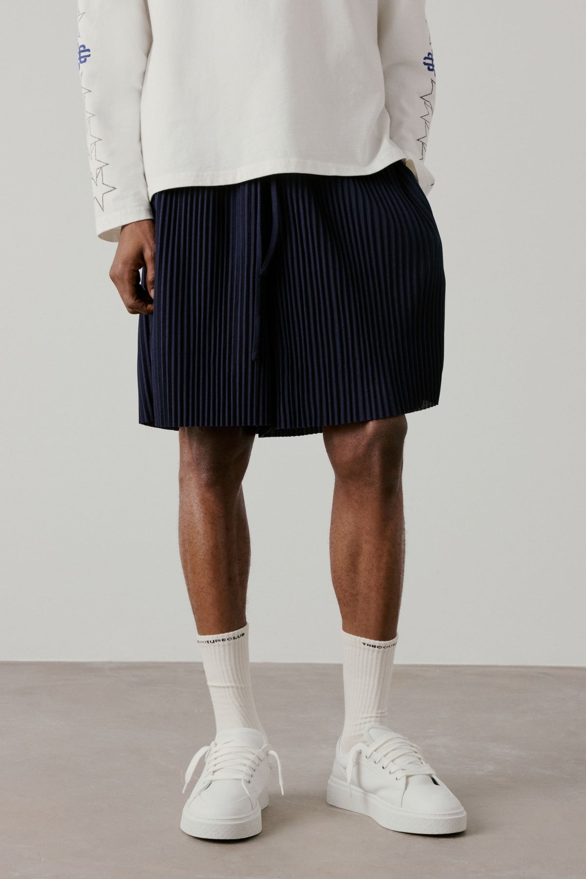 PLISSE SHORTS - NAVY
