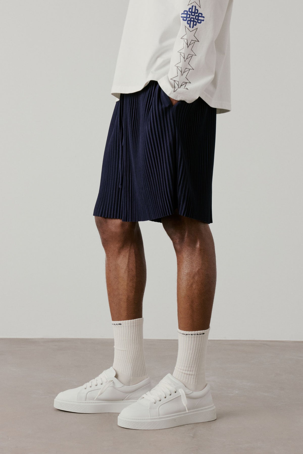 PLISSE SHORTS - NAVY