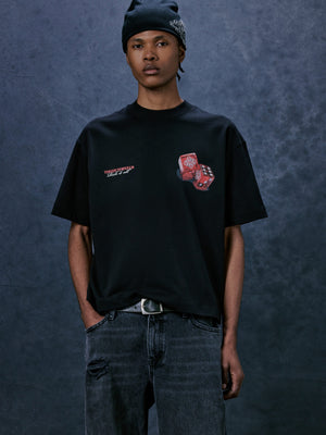DICE EMBLEM GRAPHIC T-SHIRT - BLACK