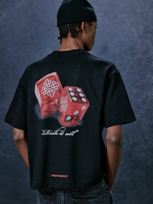 DICE EMBLEM GRAPHIC T-SHIRT - BLACK