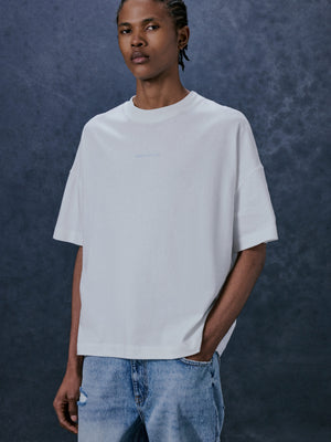 EMBLEM REVERSE PRINT T-SHIRT - BLUE