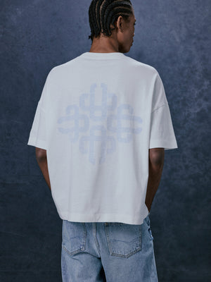 EMBLEM REVERSE PRINT T-SHIRT - BLUE