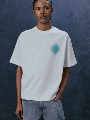 SPRAY EMBLEM GRAPHIC T-SHIRT - OFF WHITE GREEN