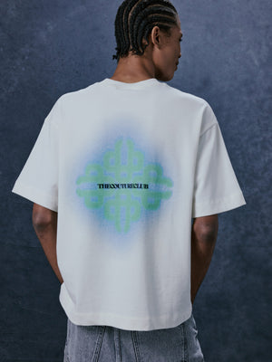 SPRAY EMBLEM GRAPHIC T-SHIRT - OFF WHITE GREEN
