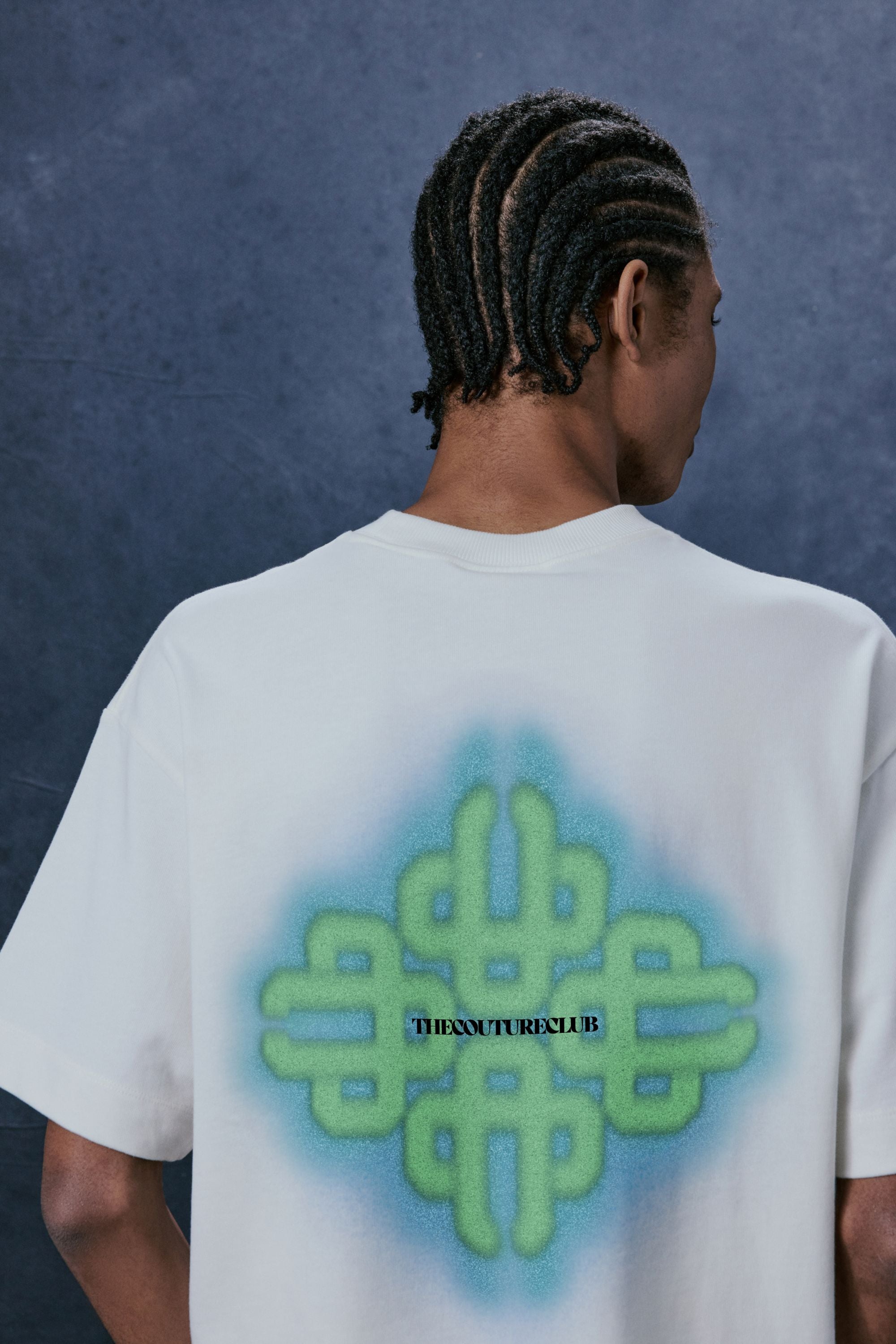 SPRAY EMBLEM GRAPHIC T-SHIRT - OFF WHITE GREEN