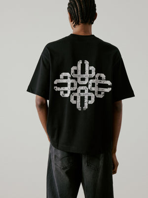 VINTAGE PRINT EMBLEM T-SHIRT - BLACK