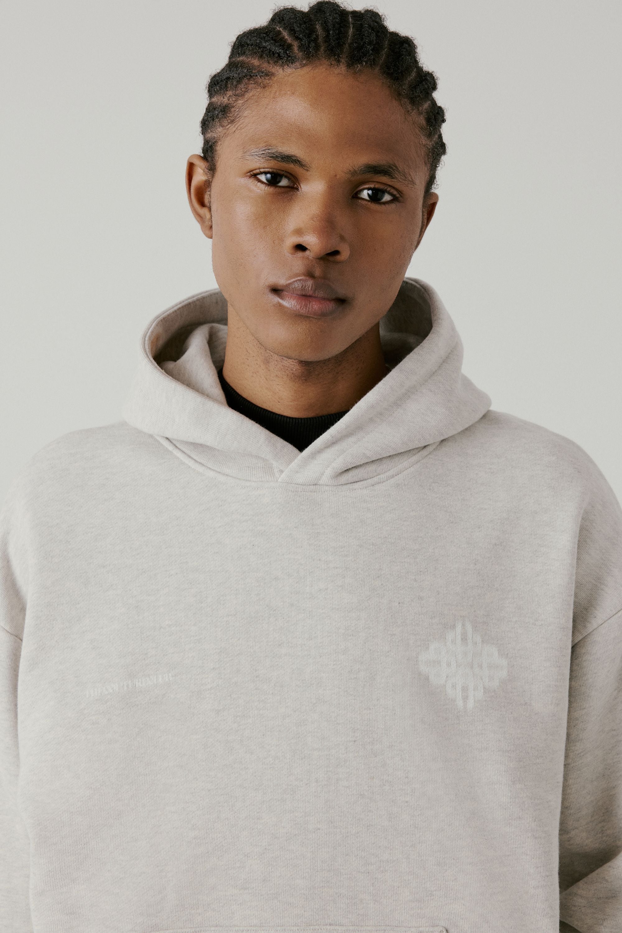 MOTION BLURRED HOODIE - GREY MARL