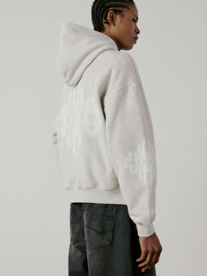 MOTION BLURRED HOODIE - GREY MARL