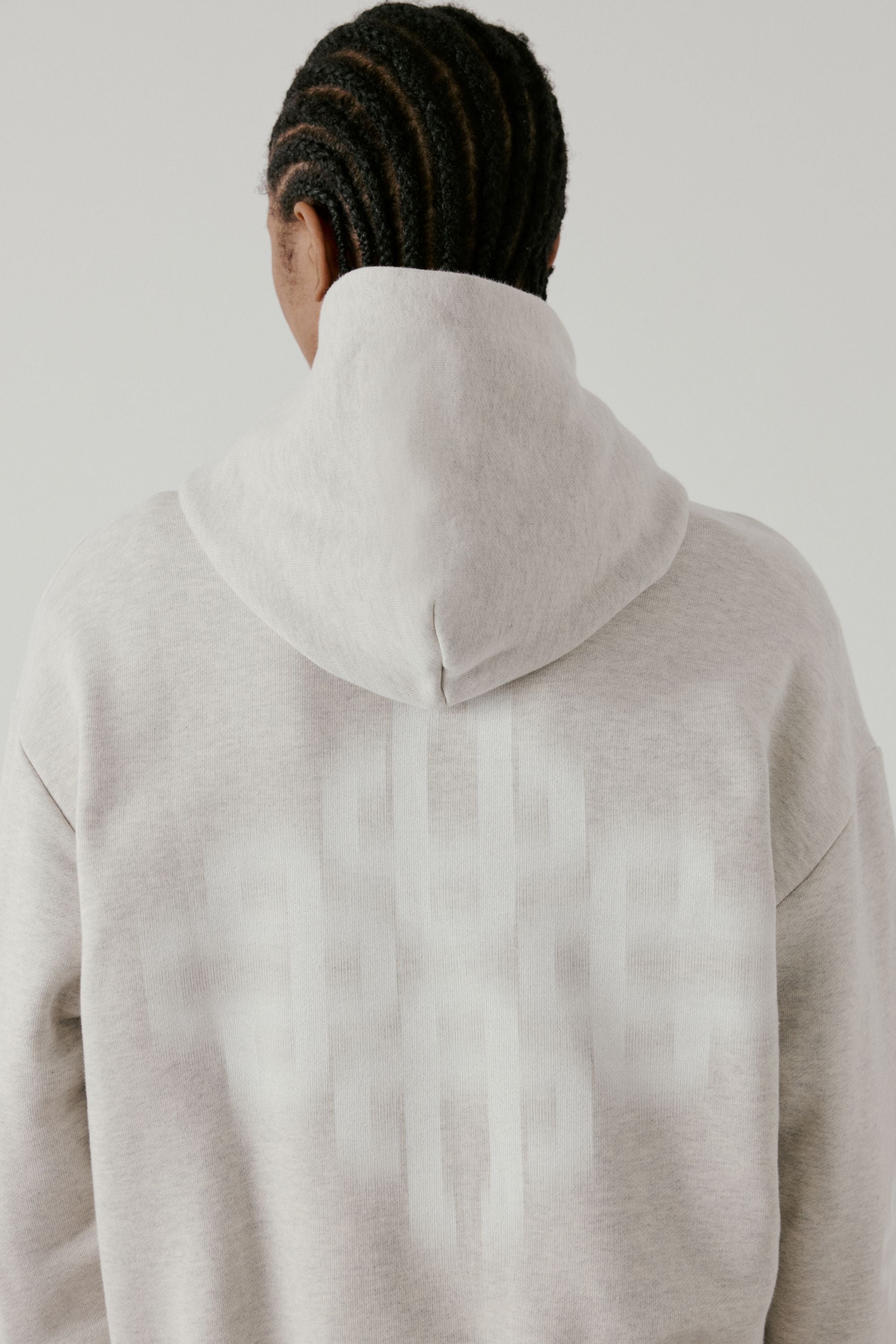 MOTION BLURRED HOODIE - GREY MARL