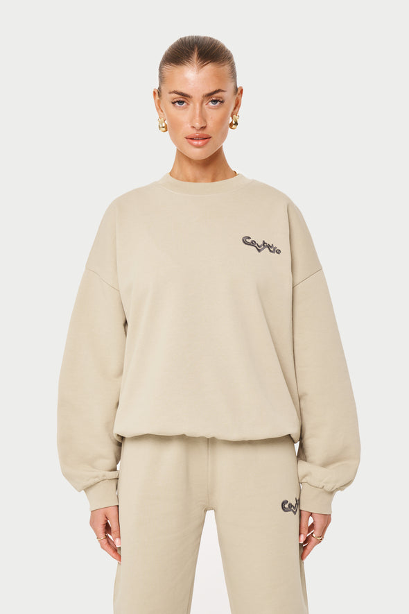 COUTURE ABSTRACT CREW - BEIGE