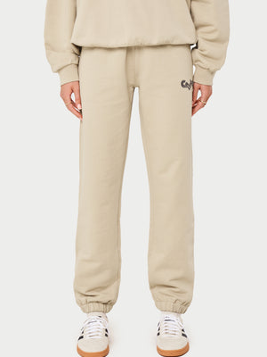 COUTURE ABSTRACT JOGGERS - BEIGE